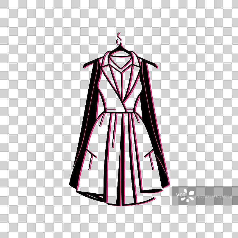 优雅的连衣裙搭配小外套的时尚设计图片素材