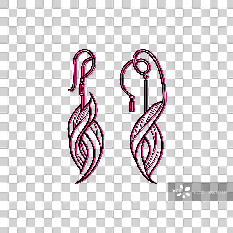 优雅的叶子设计耳环时尚概念图片素材