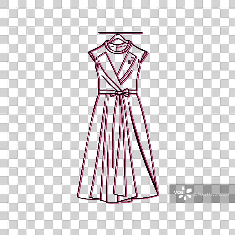 优雅的无袖裙子，带有蝴蝶结设计的时尚款式图片素材