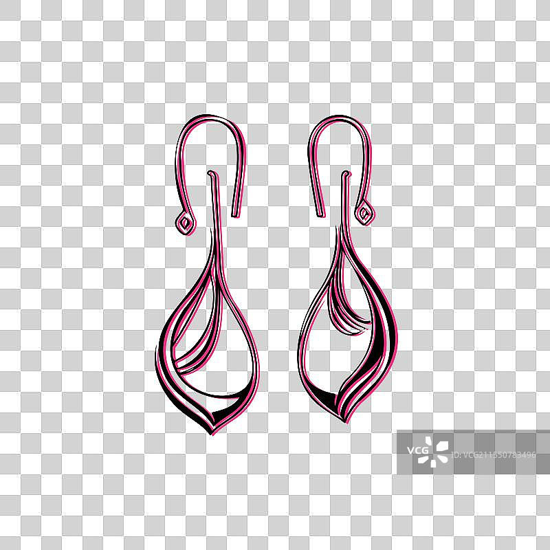 优雅的粉色垂坠耳环珠宝设计概念图片素材
