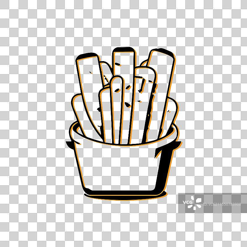 纸杯中的薯条 快餐图标设计图片素材