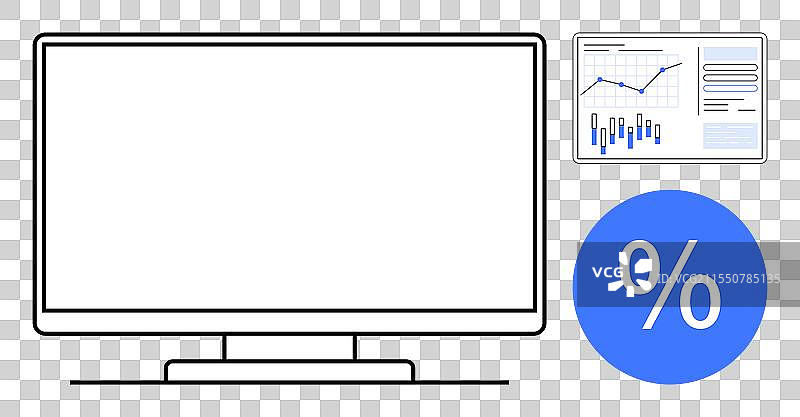 带有财务统计的数字屏幕图片素材
