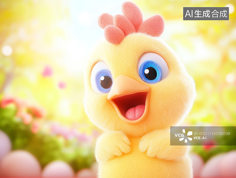 【AI数字艺术】可爱的小鸡图片素材