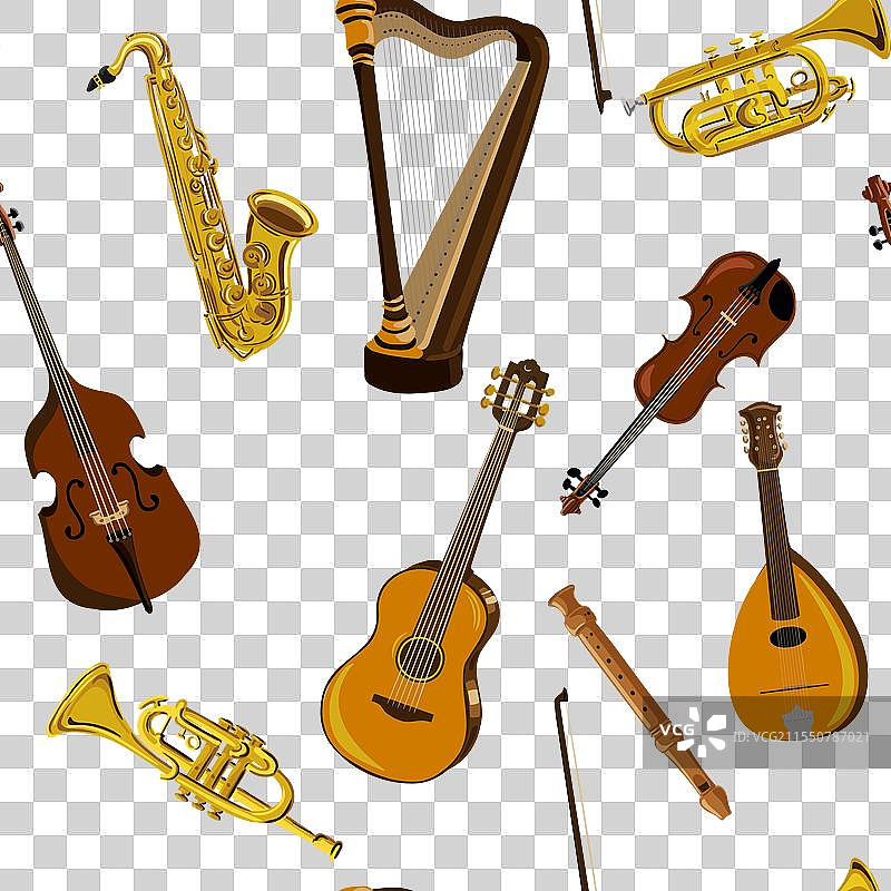 乐器的无缝图案图片素材