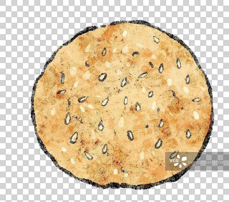 山东淄博美食国风插画-周村烧饼图片素材