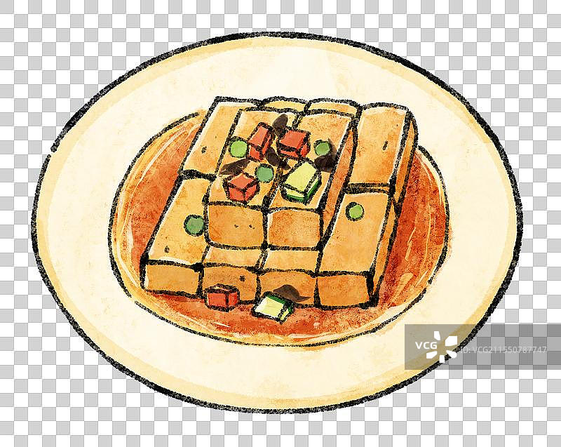 山东淄博美食国风插画-博山豆腐箱图片素材