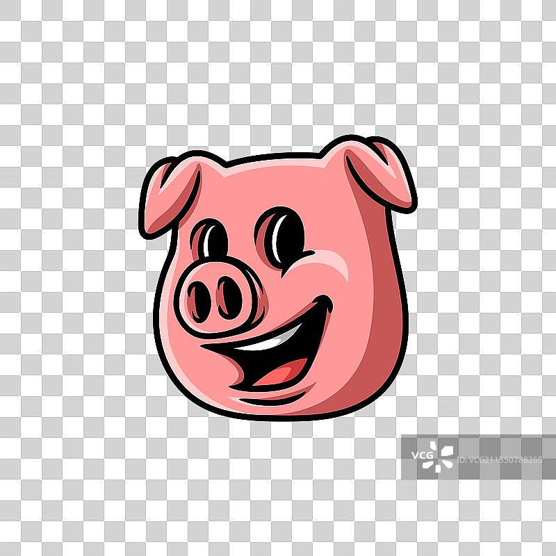 有趣的卡通猪头角色孤立图画图片素材