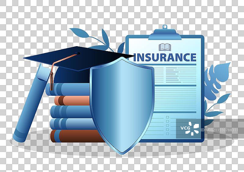 蓝色保险教育图标图片素材