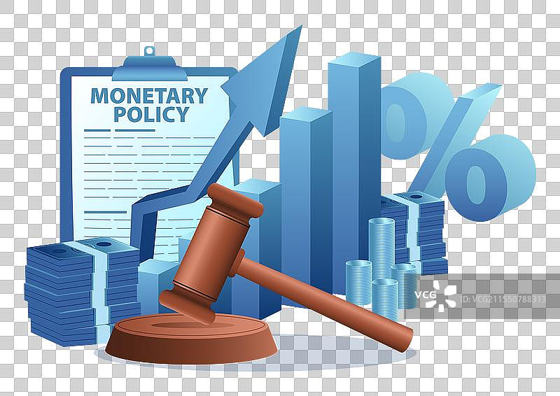 蓝色货币政策法图片素材