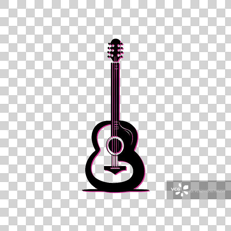 音乐的吉他轮廓图标概念图片素材