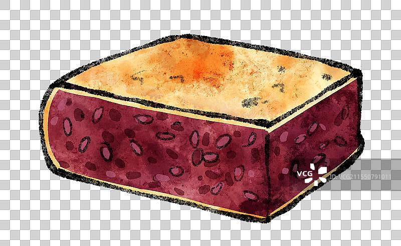 山东淄博美食国风插画-紫米饼图片素材