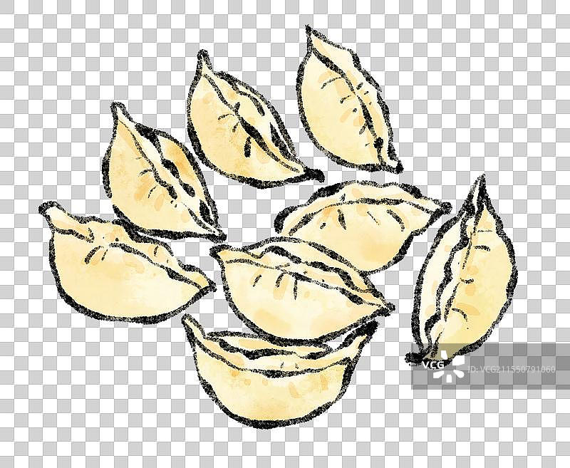 山东淄博美食国风插画-肥肠包图片素材