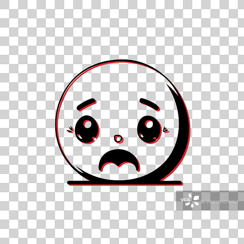 可爱的担忧表情符号卡通角色概念图片素材