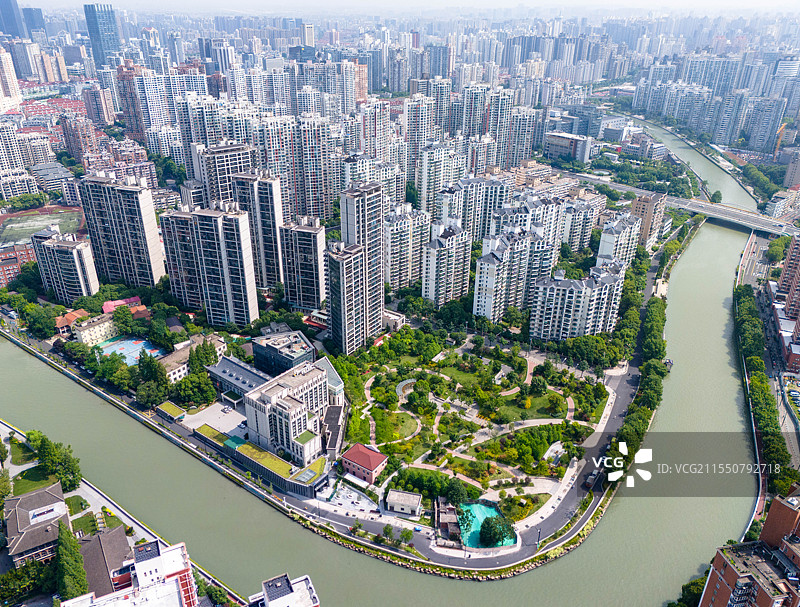上海市普陀区国金体育中心航拍图片素材
