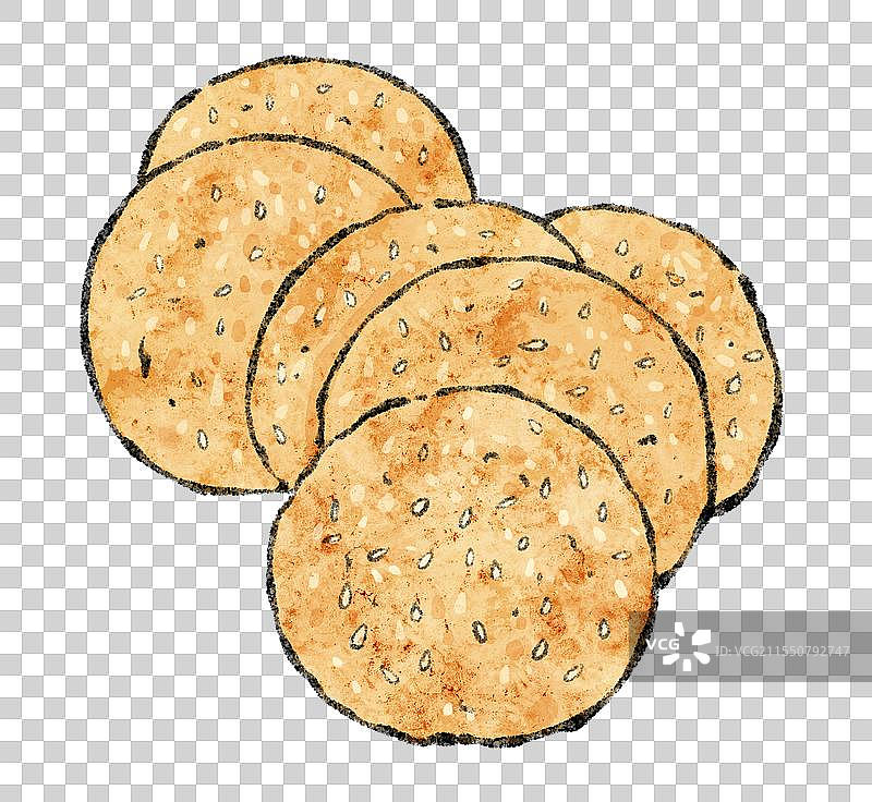 山东淄博美食国风插画-周村烧饼图片素材