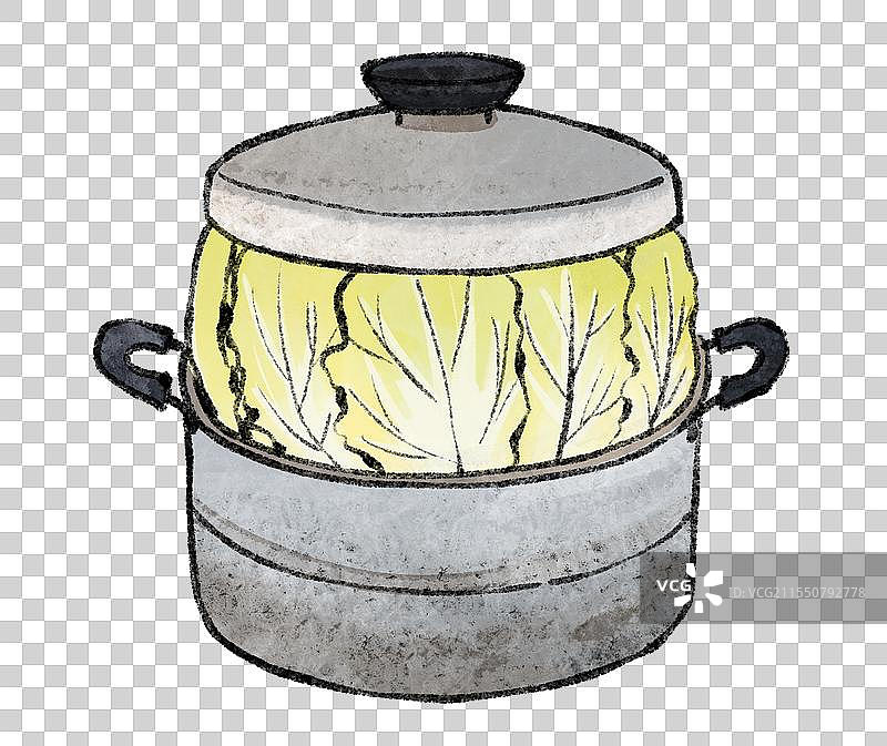 山东淄博美食国风插画-酥锅图片素材