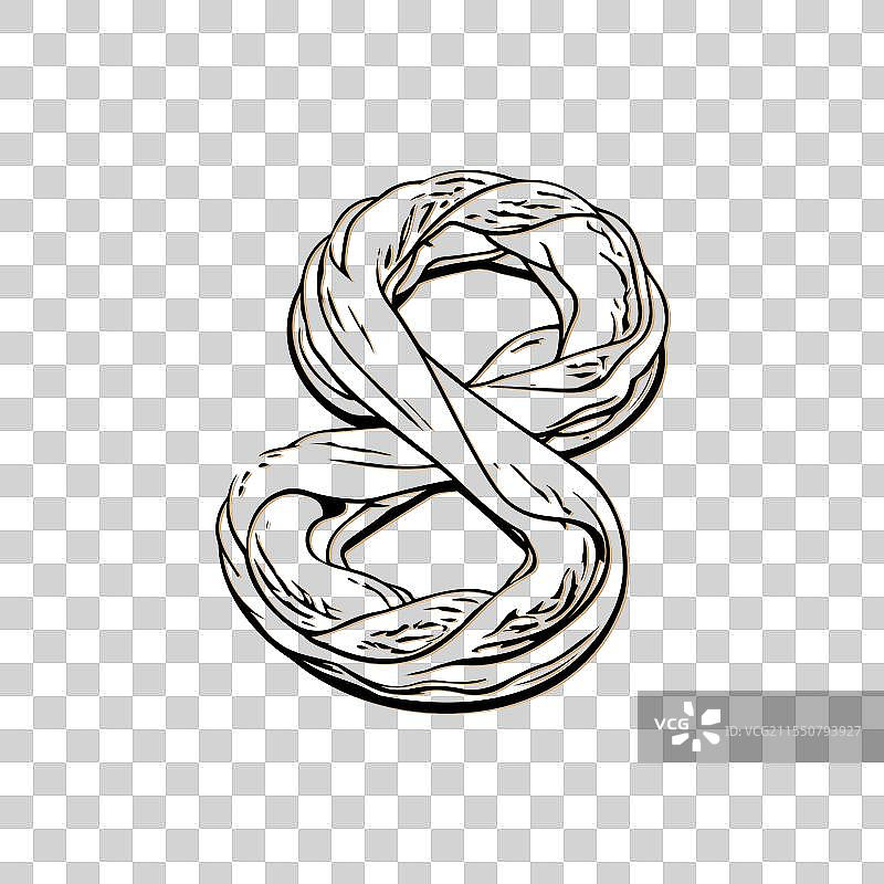 用糕点制作的数字8，烘焙甜点的概念图片素材