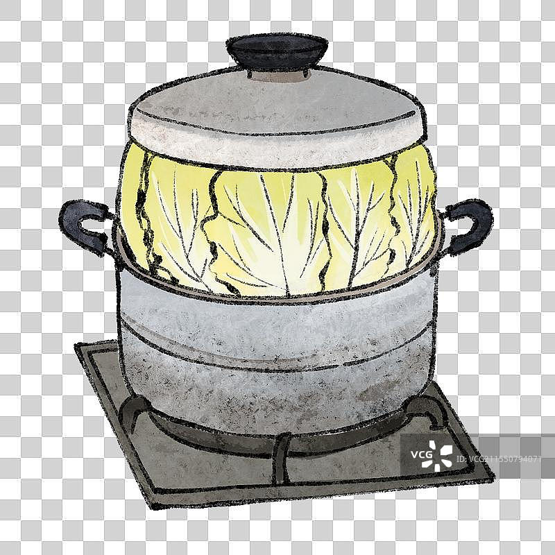 山东淄博美食国风插画-酥锅图片素材