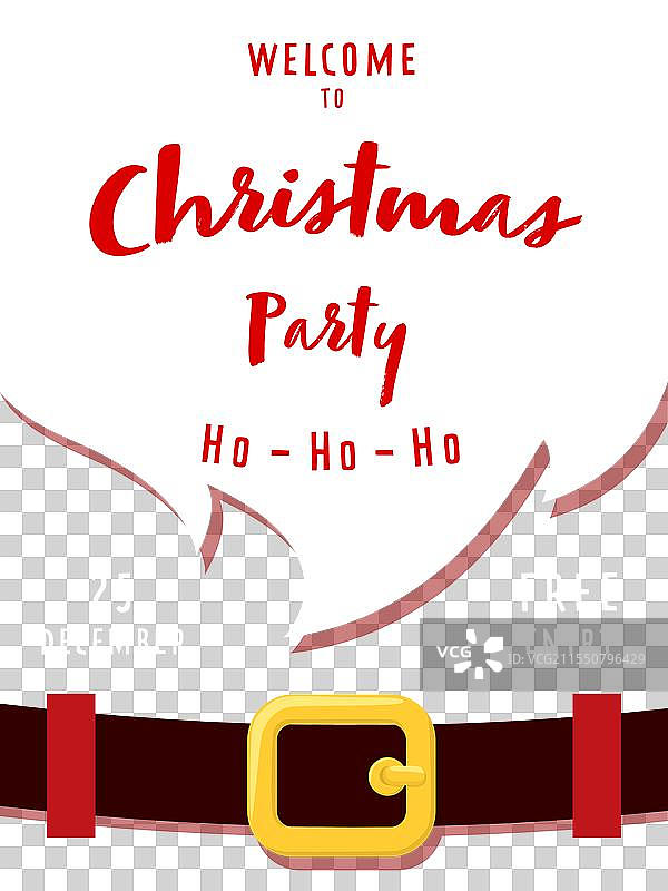 圣诞派对的宣传单，上面有圣诞老人胡须图片素材