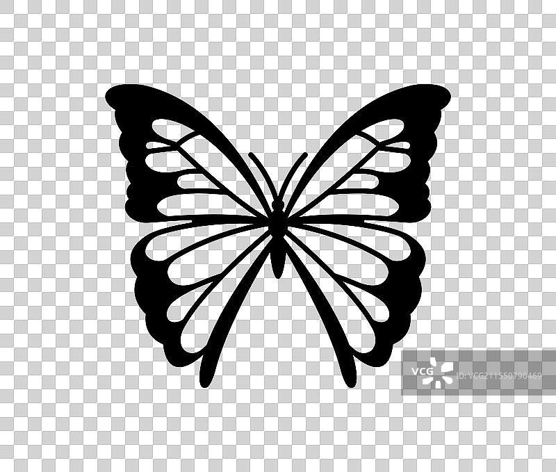 Y2K风格的黑白蝴蝶纹身图片素材