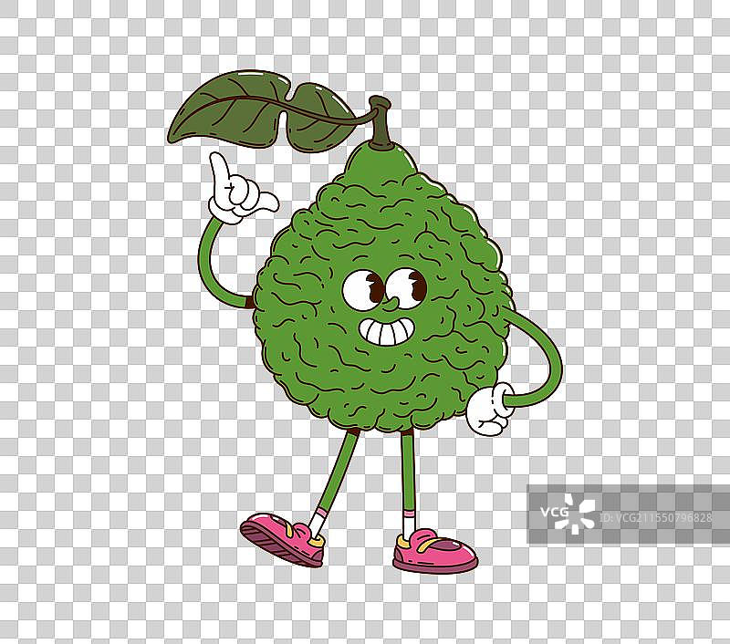 复古风格的卡通格拉伯果角色图片素材