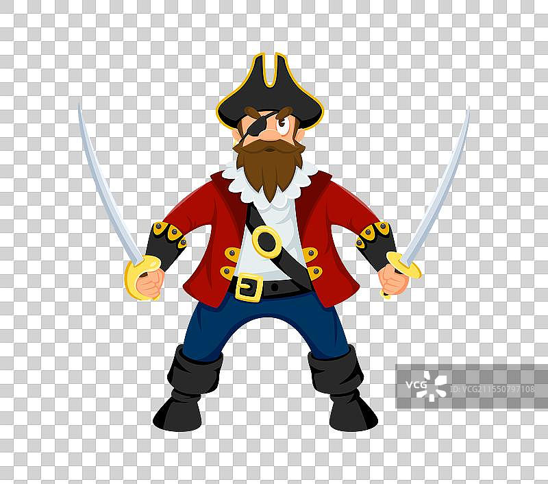 卡通海盗、私掠者、强盗搞笑角色图片素材