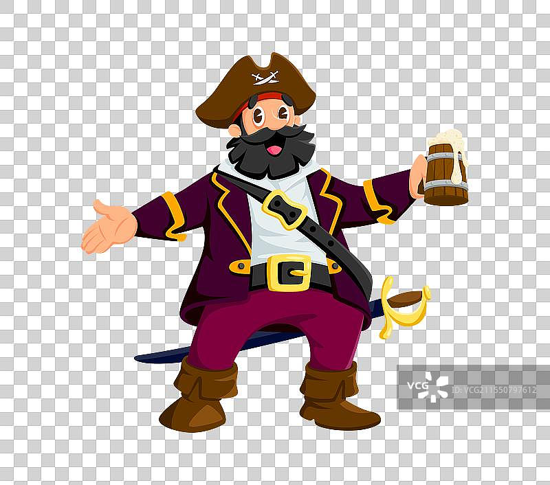 快乐的卡通海盗私掠者角色图片素材
