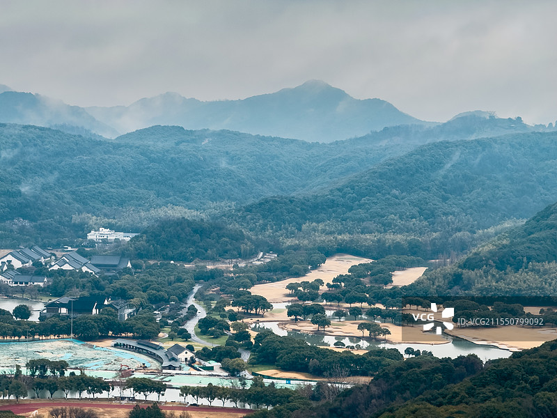 浙江绍兴会稽山俯瞰图片素材