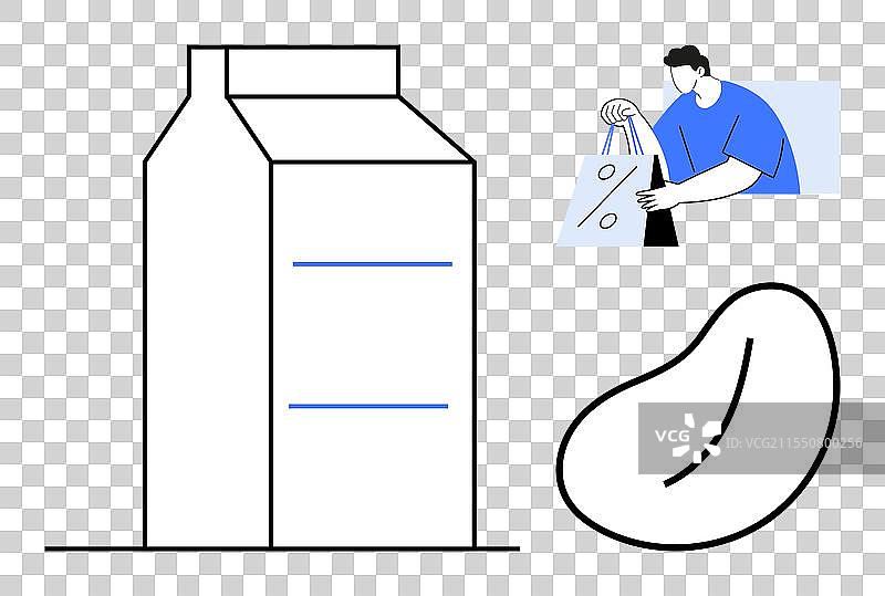 购物概念，男人手提购物袋图片素材