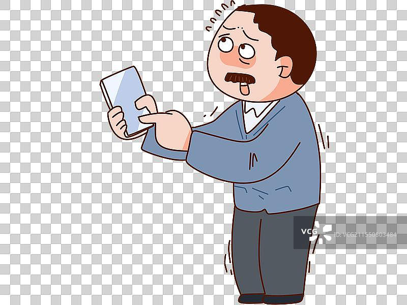 疑惑手拿手手机提出问题的男人图片素材