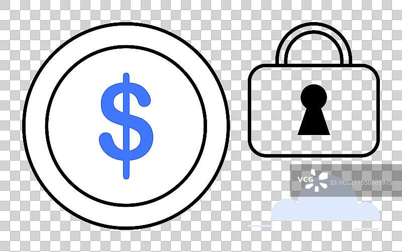 金融安全概念与美元符号锁定图片素材