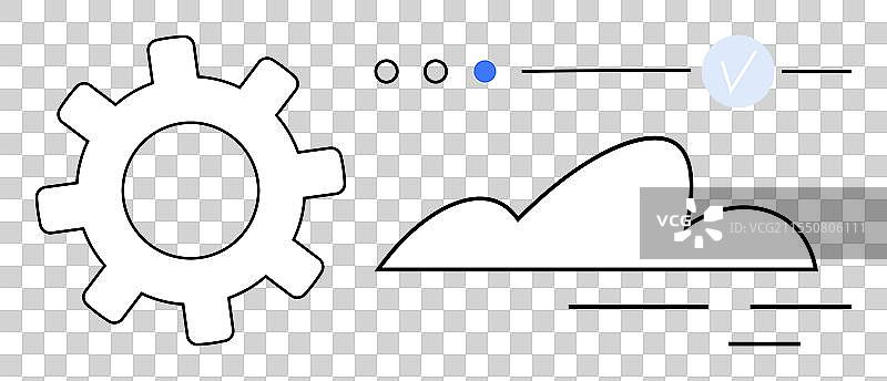 齿轮与云朵及界面元素图片素材