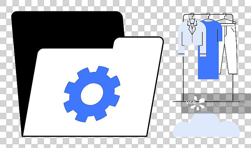 衣架旁边的装备文件夹突出显示图片素材