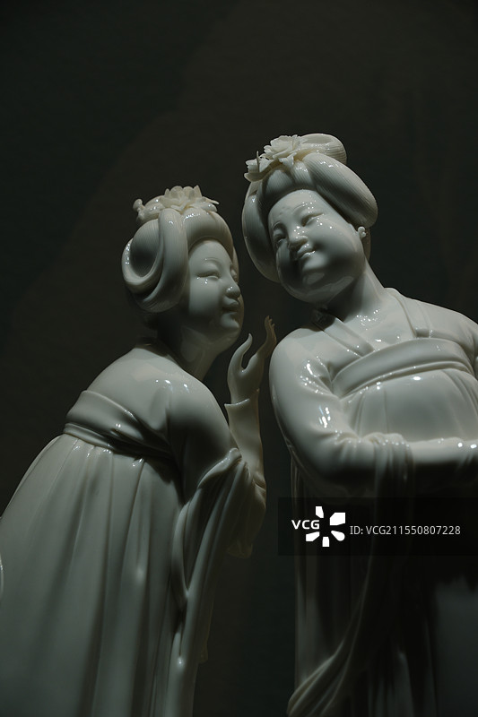 中国国家博物馆。德化白瓷巡展《花间语》河北博物院。悄悄话图片素材