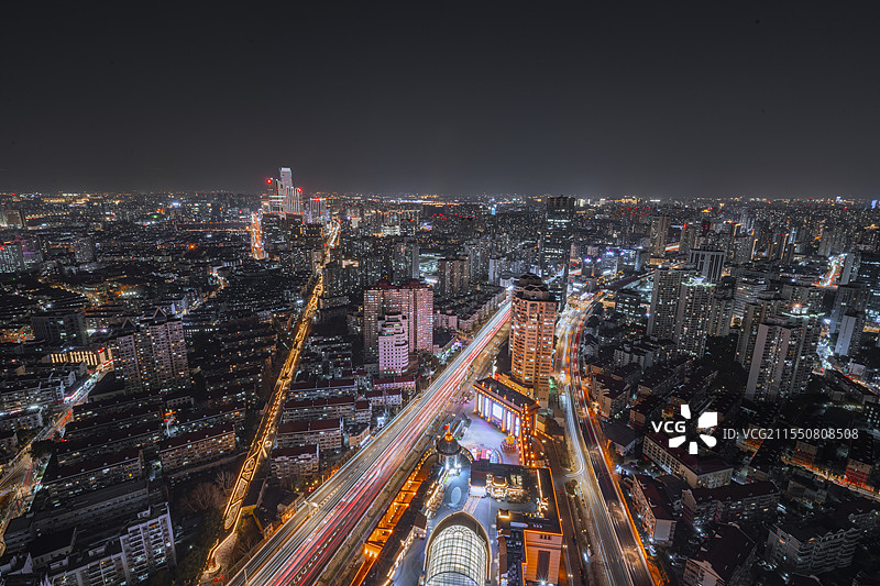 上海夜景 环球港俯视图片素材