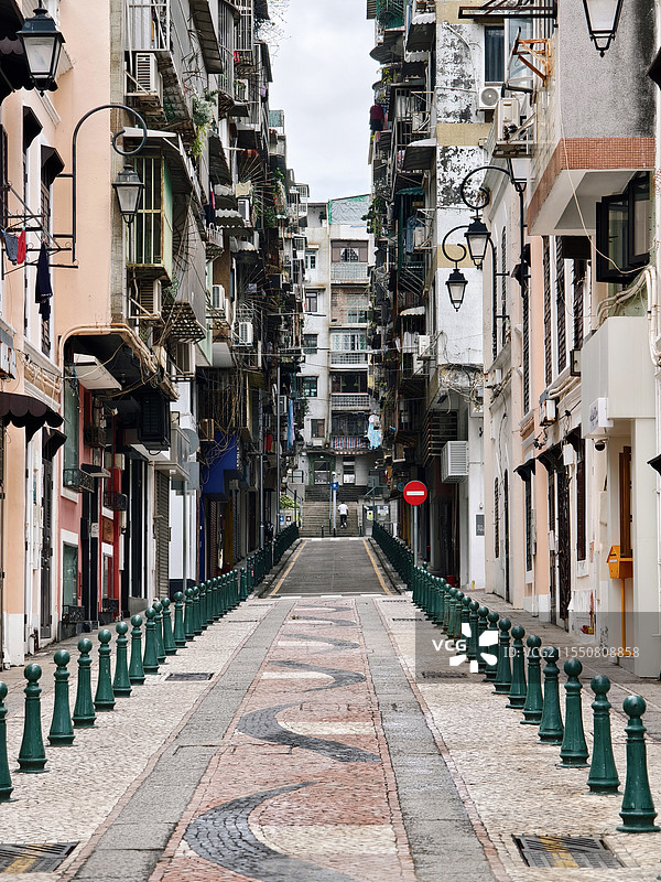空镜下的澳门街道图片素材
