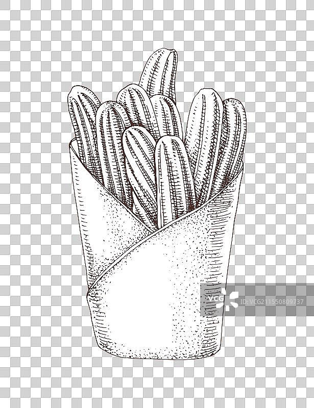 纸包装中的墨西哥街头小吃巧克力棒图片素材