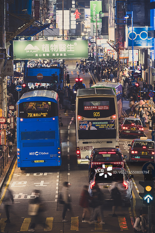 香港街头复古胶片感慢门拍摄图片素材