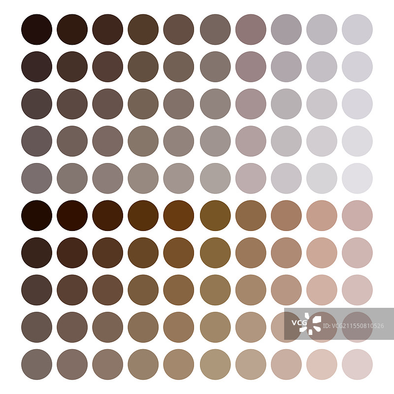 棕色渐变色调的中性色调调色板网格图片素材