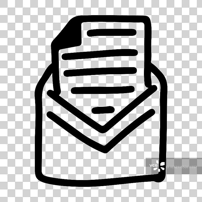 阅读邮件的涂鸦图标图片素材