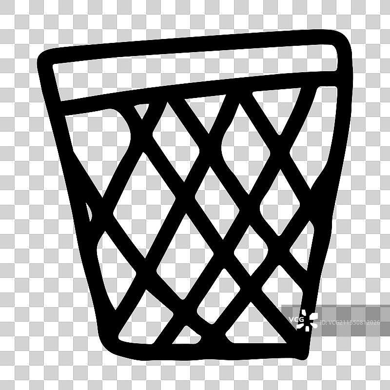 垃圾桶的涂鸦图标图片素材