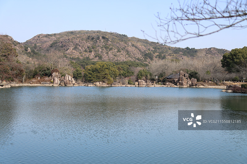 苏州白马涧龙池风景区 凤池风景 高山湖水 湖光山色图片素材
