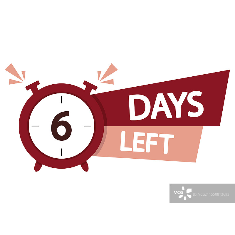 倒计时计时器数字六，聚焦加粗6天图片素材