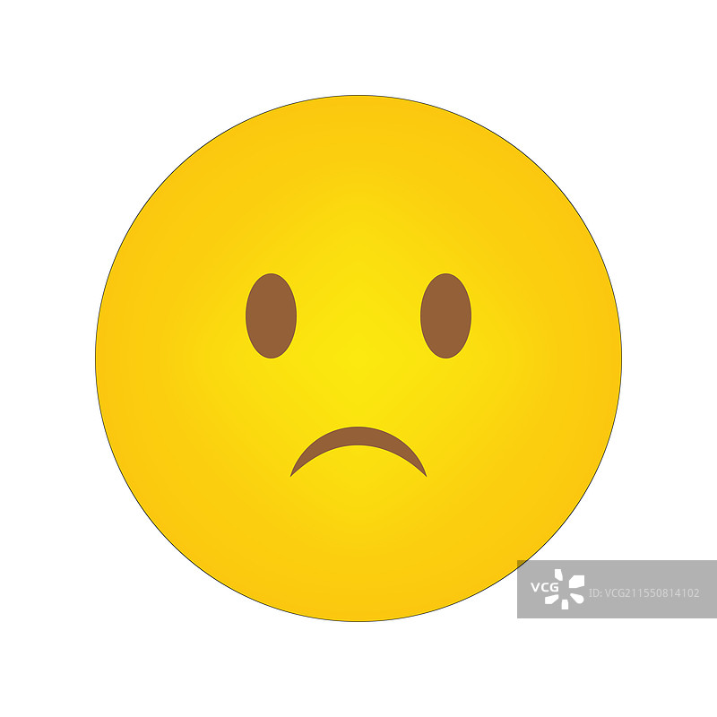 简单的愁眉苦脸表情符号图片素材