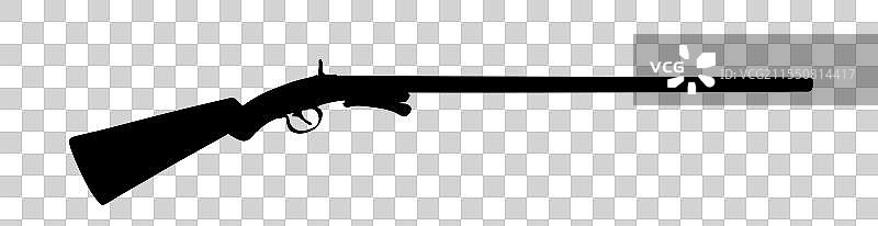 老式火石步枪轮廓图片素材