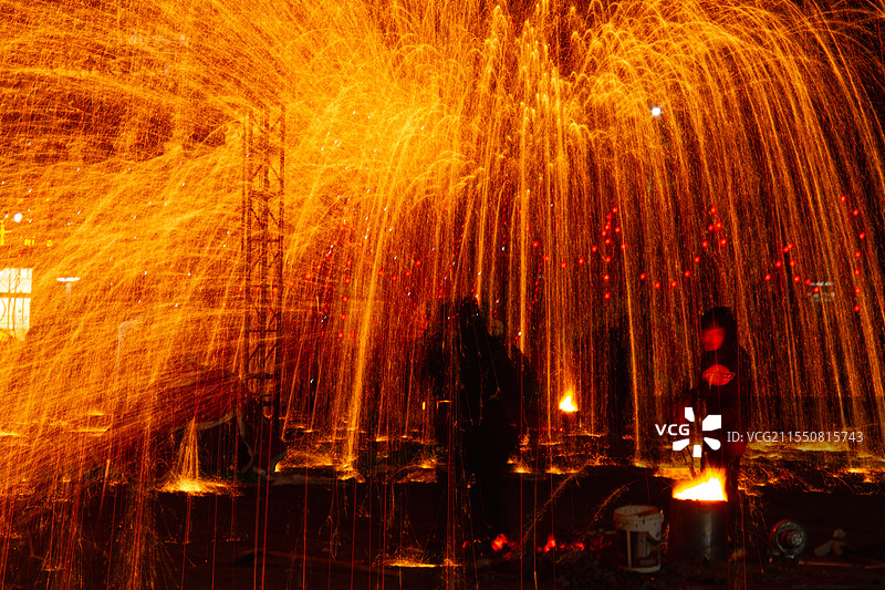 非遗 打铁花图片素材