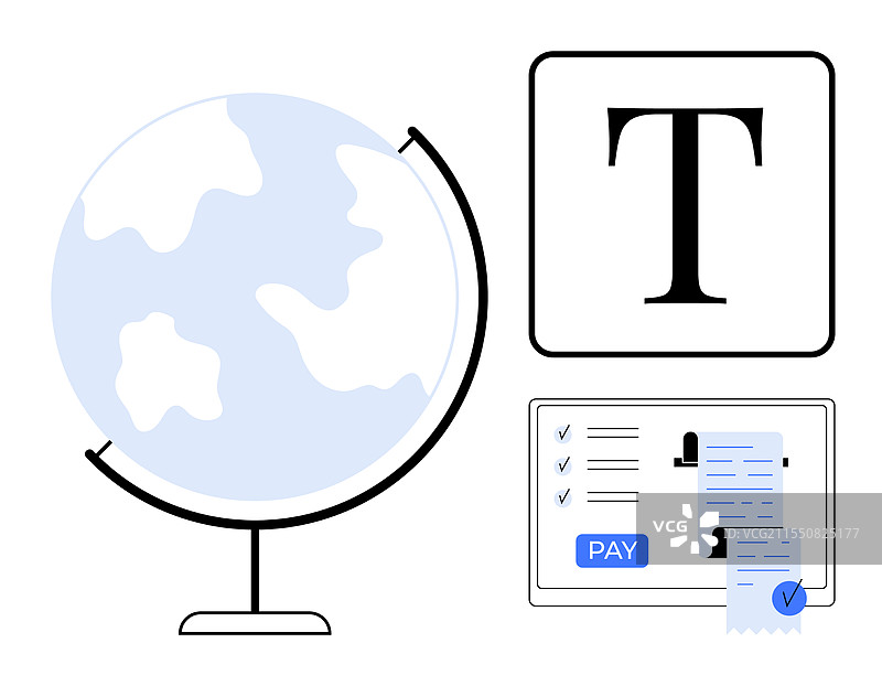 数字支付解决方案与全球连接性图片素材