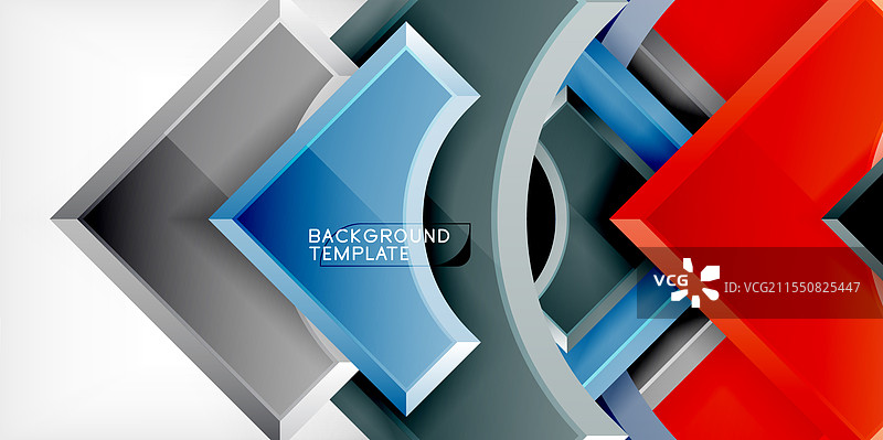 带圆形元素的彩色几何形状箭头图片素材