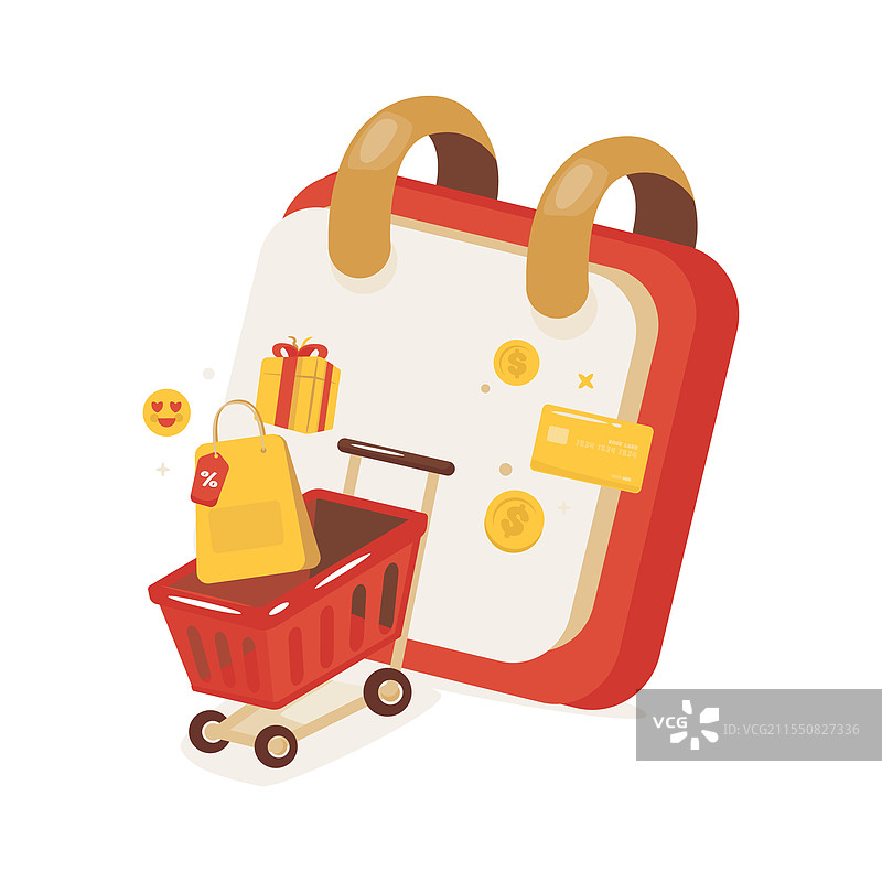 平面设计的日历物件用于购物促销图片素材