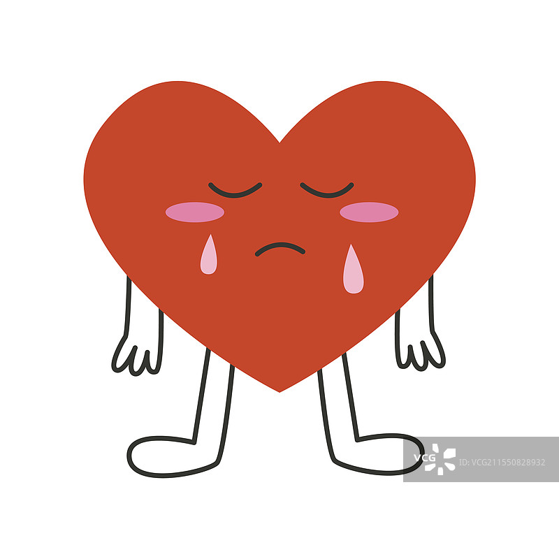 哭泣的伤心心形角色图片素材